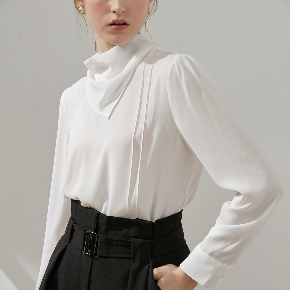 SST&C Women'S Scarf Collar Top | 7671909006  (Outlet)_3