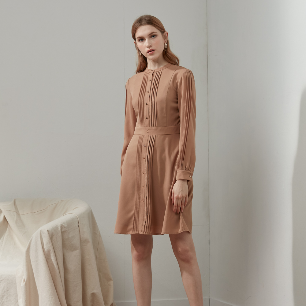 SST&C #Online Exclusive  Cardigan Pleated Chiffon Dress | 8561912004  (Outlet)_0