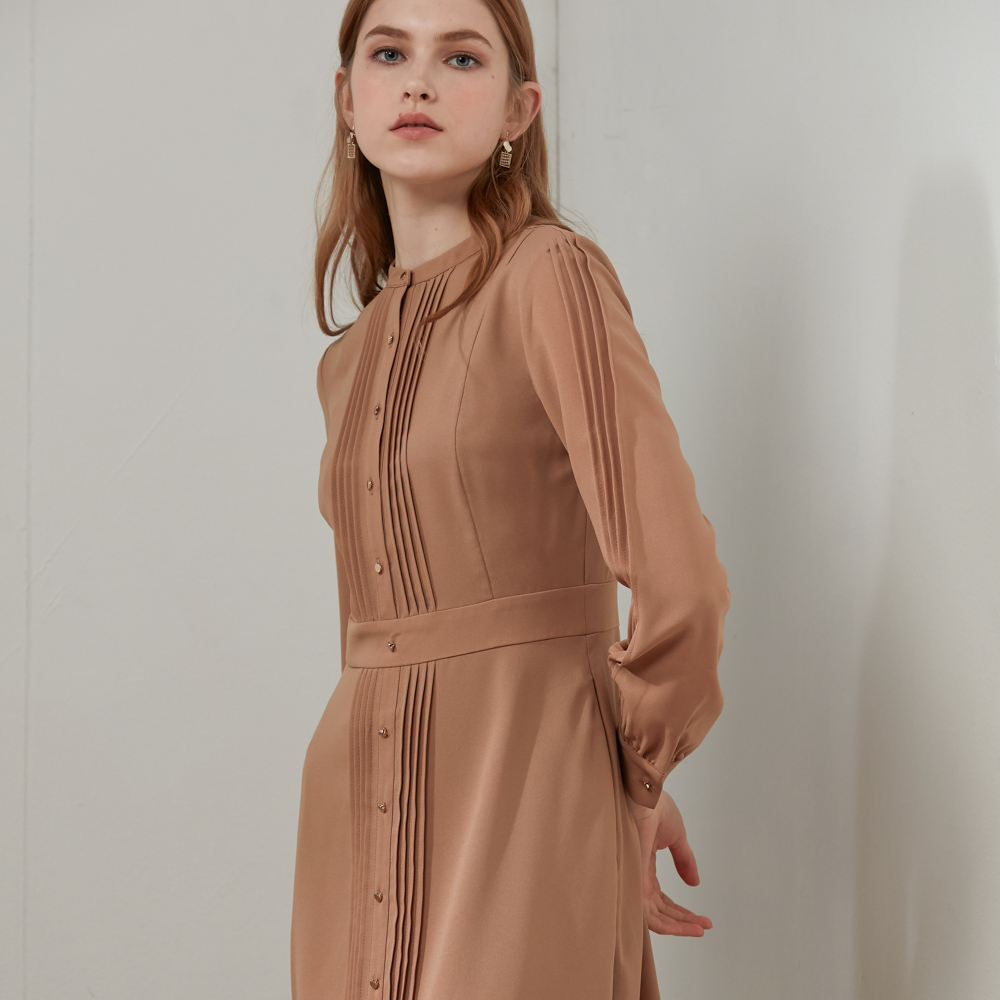 SST&C #Online Exclusive  Cardigan Pleated Chiffon Dress | 8561912004  (Outlet)_1