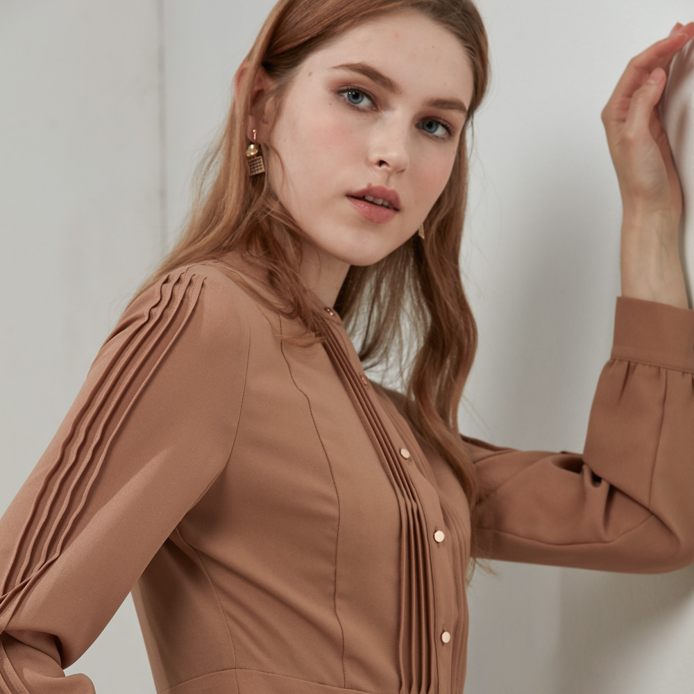 SST&C #Online Exclusive  Cardigan Pleated Chiffon Dress | 8561912004  (Outlet)_2