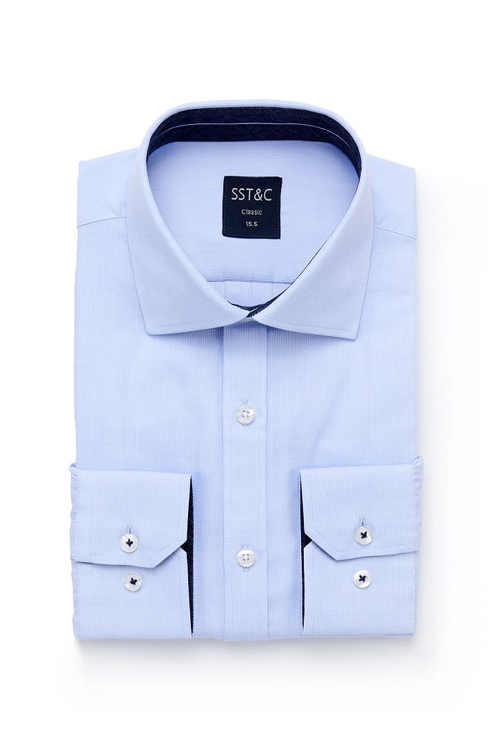 SST&C Textured Light Blue Shirt | 0312001002  (Outlet)_0