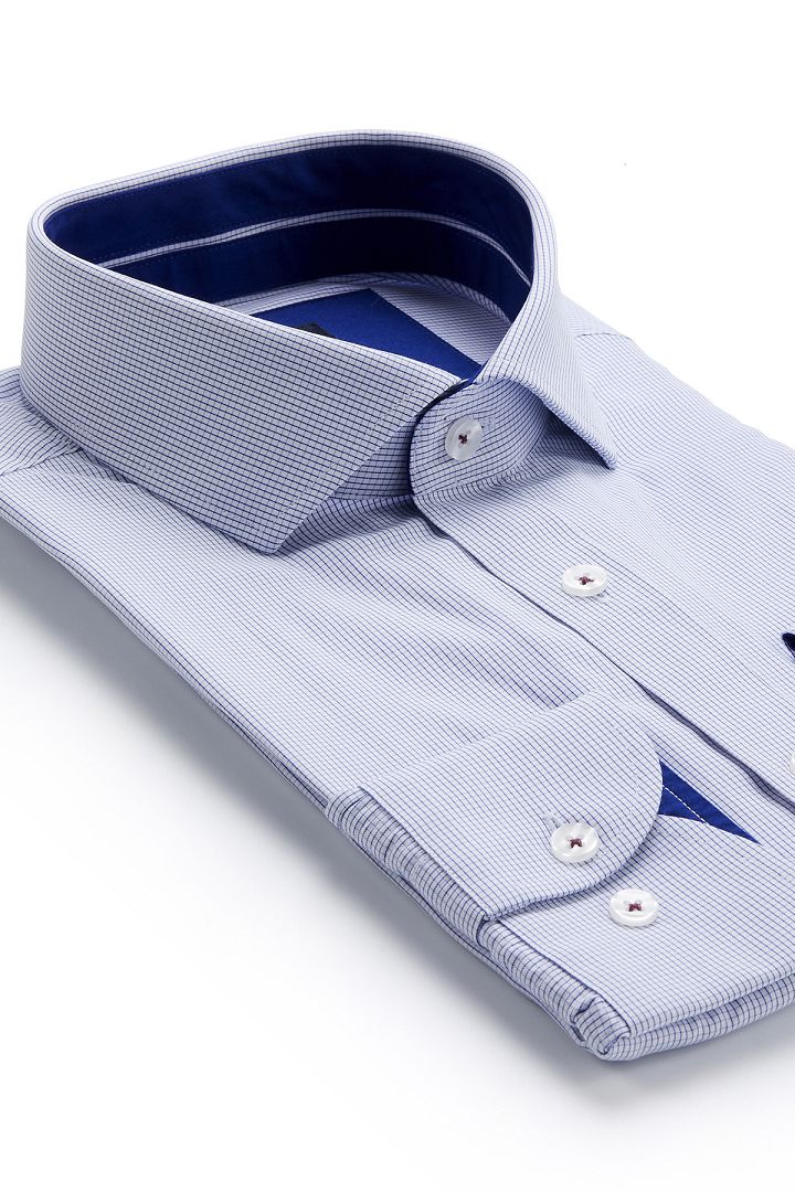 SST&C Textured Blue Shirt | 0312001004  (Outlet)_1