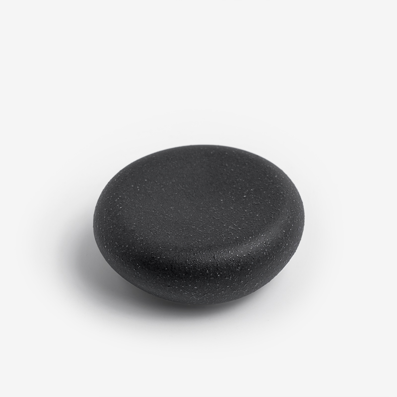 Zen 10.5cm Stone-Shaped Ceramic Plate | Black_1