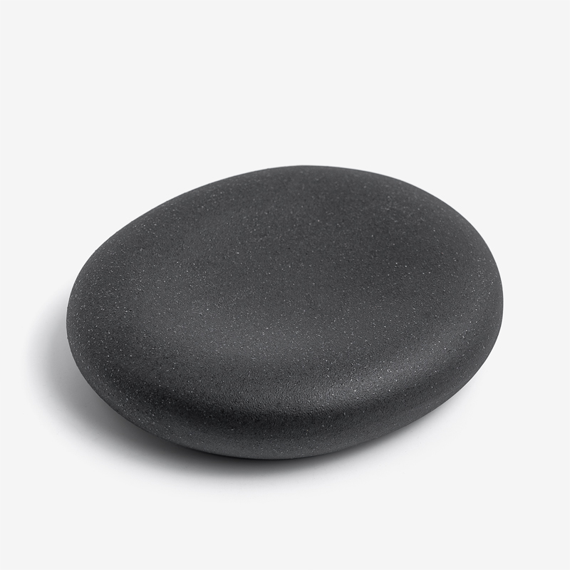 Zen 20cm Stone-Shaped Ceramic Plate | Black_1
