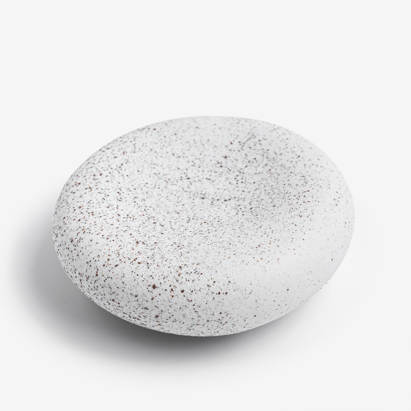 Zen 18cm Stone-Shaped Ceramic Plate | White_0