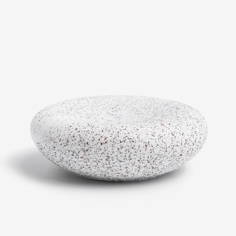 Zen 18cm Stone-Shaped Ceramic Plate | White_1