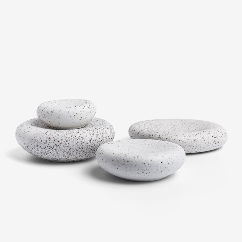 Zen 18cm Stone-Shaped Ceramic Plate | White_3