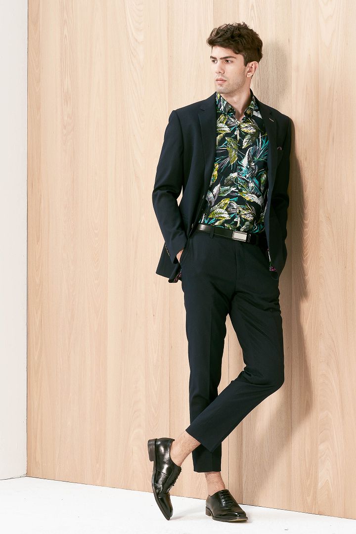 SST&C Navy Blue Dotted Slim Fit Suit Jacket | 0112003010  (Outlet)_1