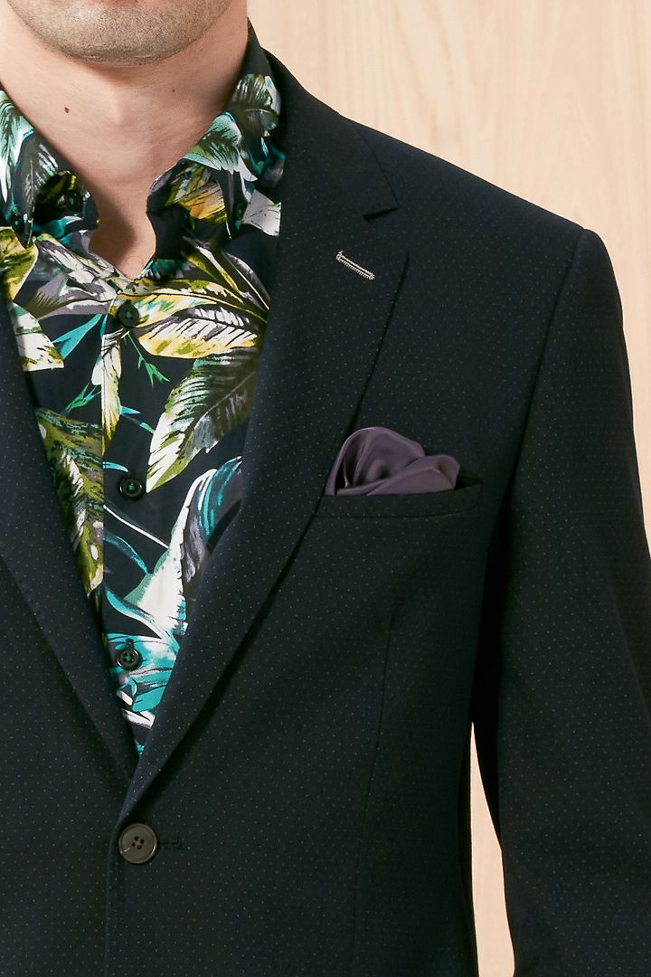 SST&C Navy Blue Dotted Slim Fit Suit Jacket | 0112003010  (Outlet)_4