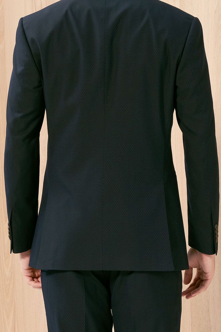 SST&C Navy Blue Dotted Slim Fit Suit Jacket | 0112003010  (Outlet)_7