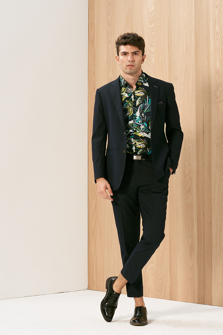 SST&C Navy Dot Slim Fit Suit Trousers | 0212003010  (Outlet)_0