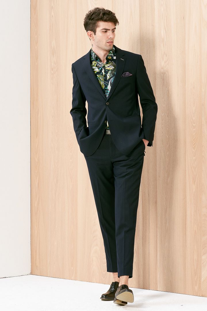 SST&C Navy Dot Slim Fit Suit Trousers | 0212003010  (Outlet)_1