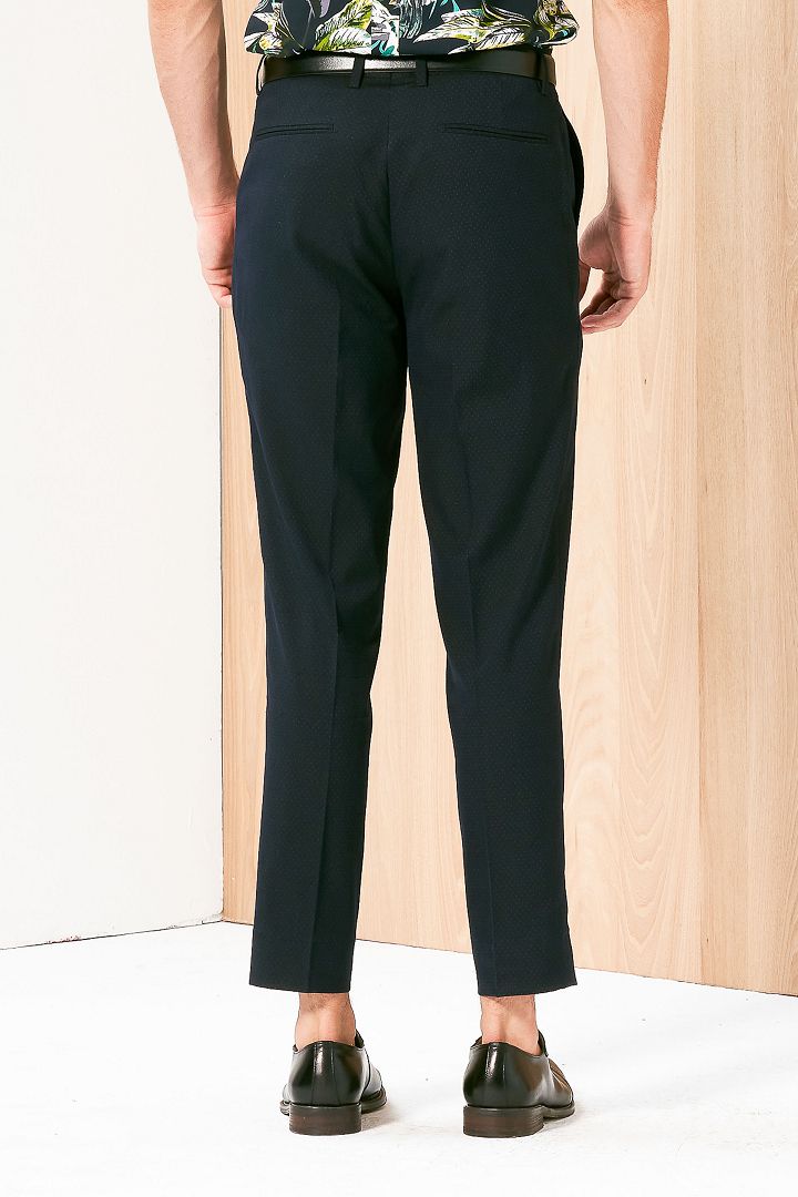 SST&C Navy Dot Slim Fit Suit Trousers | 0212003010  (Outlet)_4