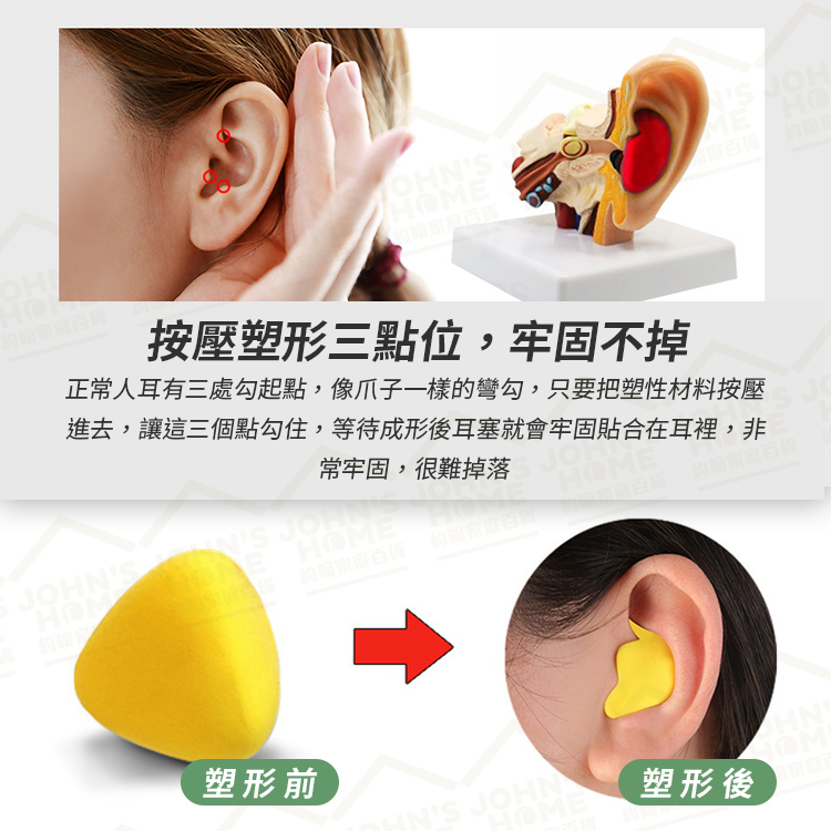 防噪塑形耳塞 任意變形更貼合 隔音防掉防水久戴不痛 可適應不同耳道 降噪 靜音 睡眠【A00405】《約翰家庭百貨_6
