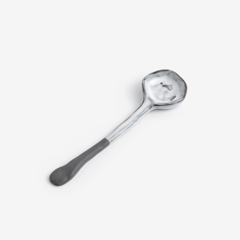 日式 手捻坯土 15cm 陶瓷小勺│淺灰│單品_0