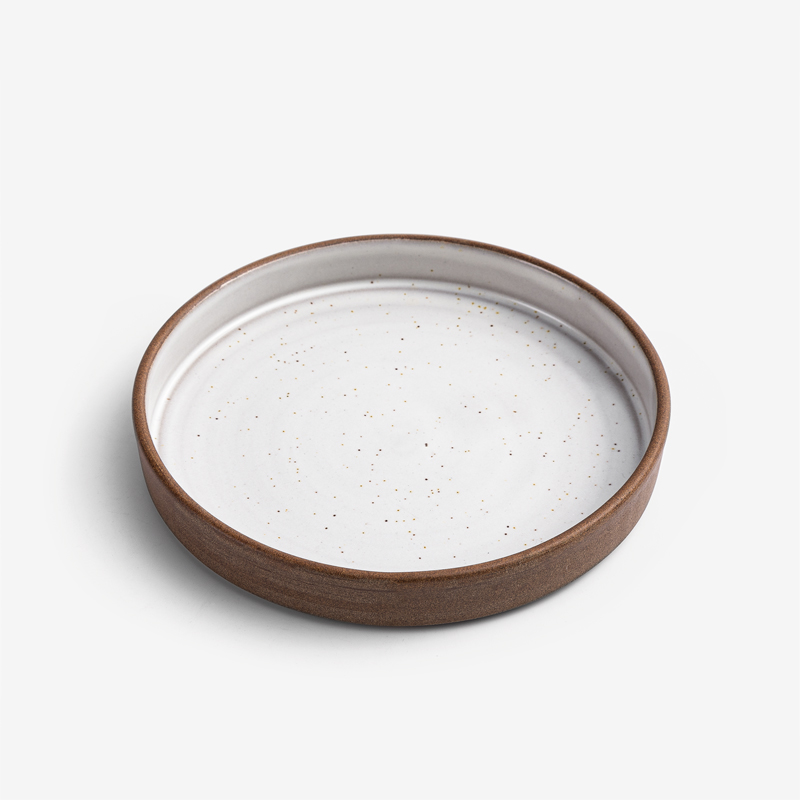 職人 銅釉白玉 18cm 陶瓷平盤｜楓糖棕｜單品_0