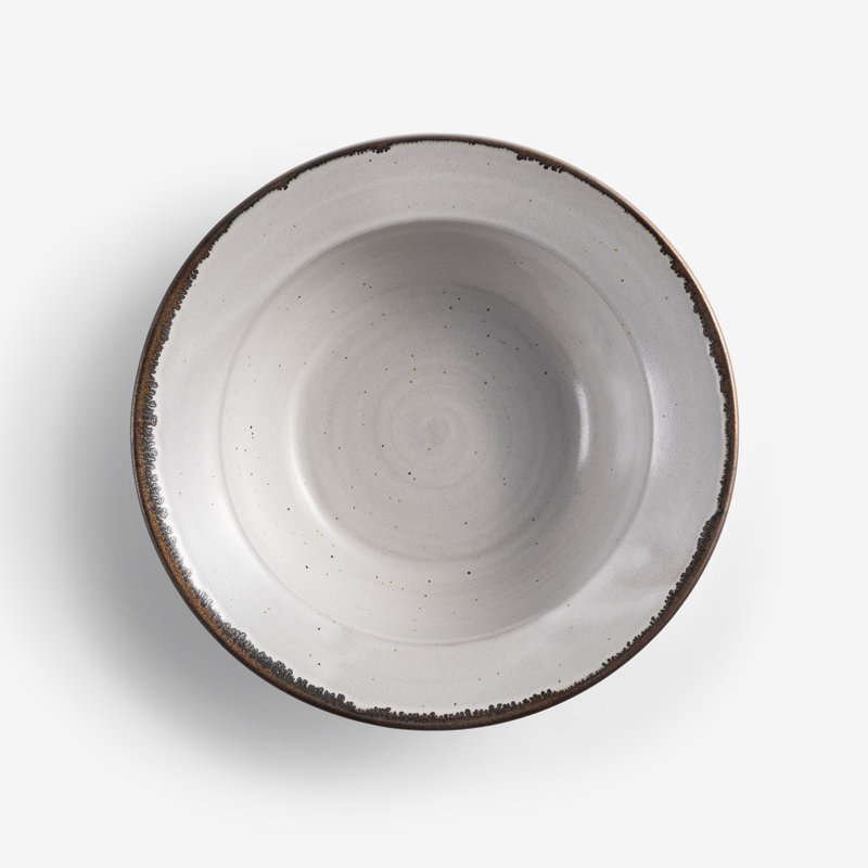 職人 銅釉白玉 21.5cm 陶瓷深盤｜楓糖棕｜單品_2
