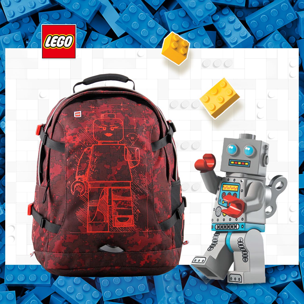 《特惠》LEGO丹麥樂高青少年背包-紅機器人 20041-1916_1