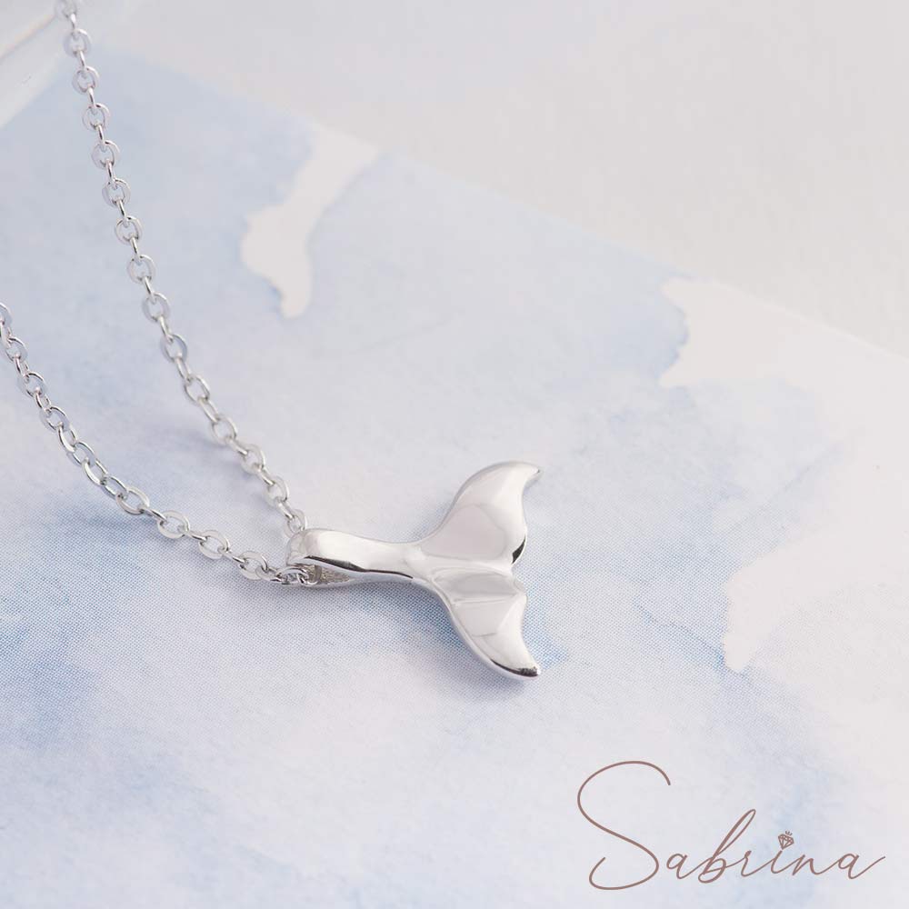 925純銀項鍊幸運的小鯨魚尾巴 純銀 立體鯨魚尾巴設計sabrina Gaiia