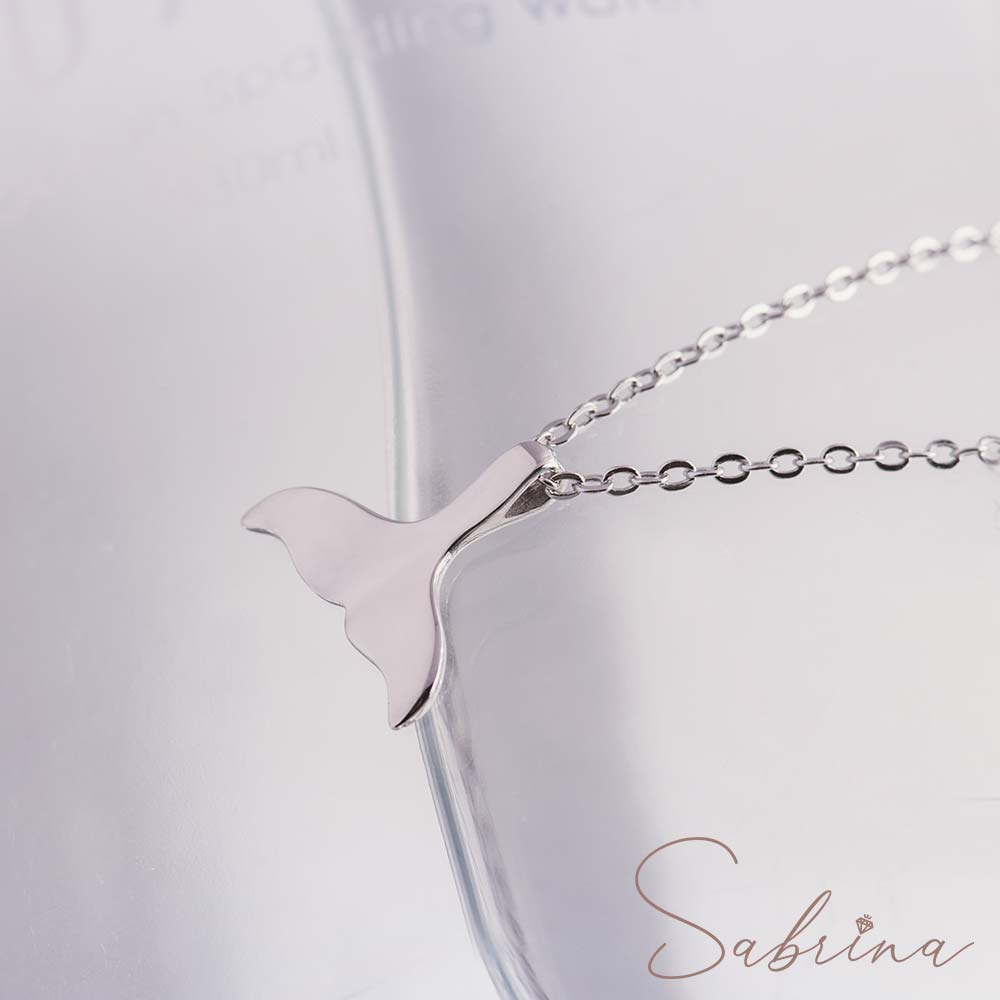 925純銀項鍊幸運的小鯨魚尾巴 純銀 立體鯨魚尾巴設計sabrina Gaiia