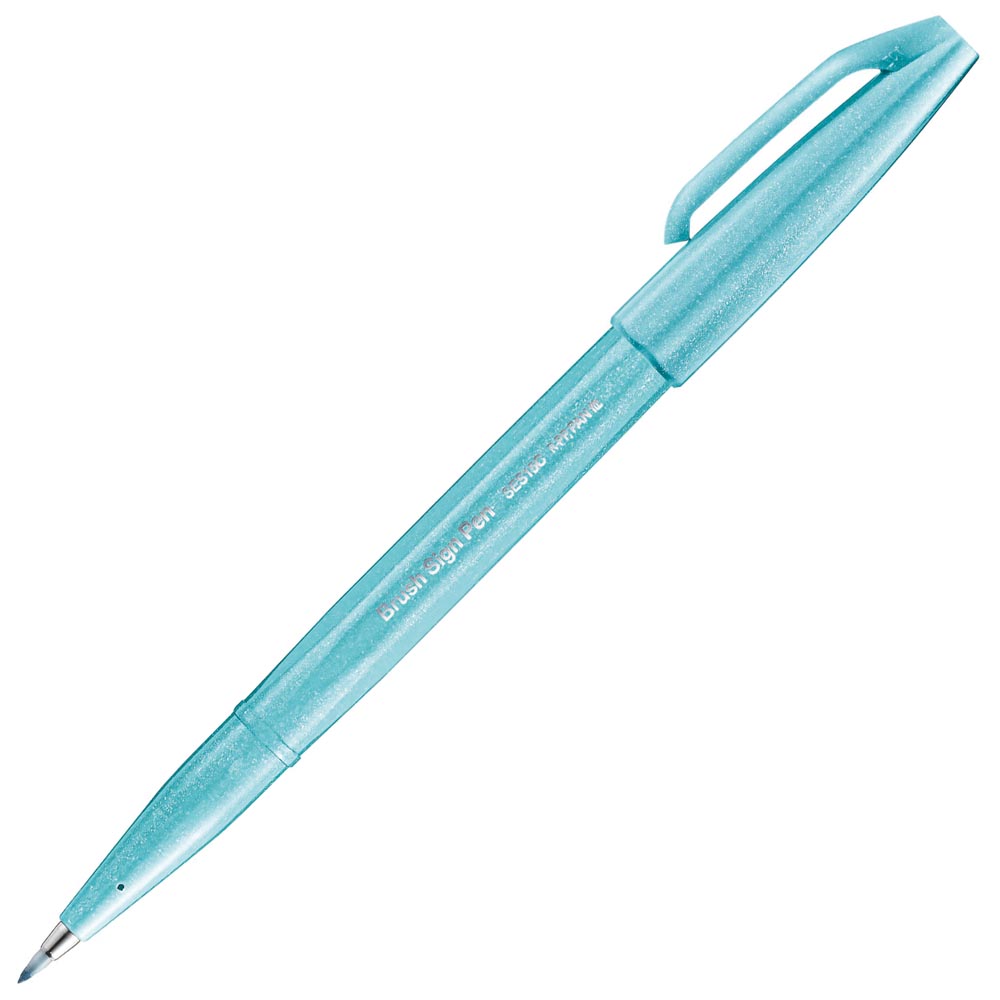 Pentel  Brush Sign Pen新色柔繪筆(SES15C)-(紅/綠/藍/黃綠/灰/紫紅/粉藍/紫/墨綠/粉棕/粉紅/淺藍)_7