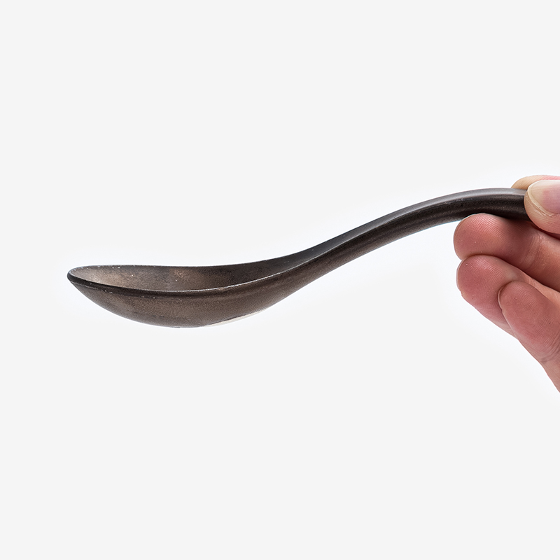 日式 銅釉流金 14cm 陶瓷湯匙｜古銅｜單品_0