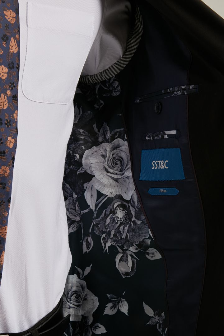 SST&C Black Slim Fit Suit Jacket | 0112006001  (Outlet)_5