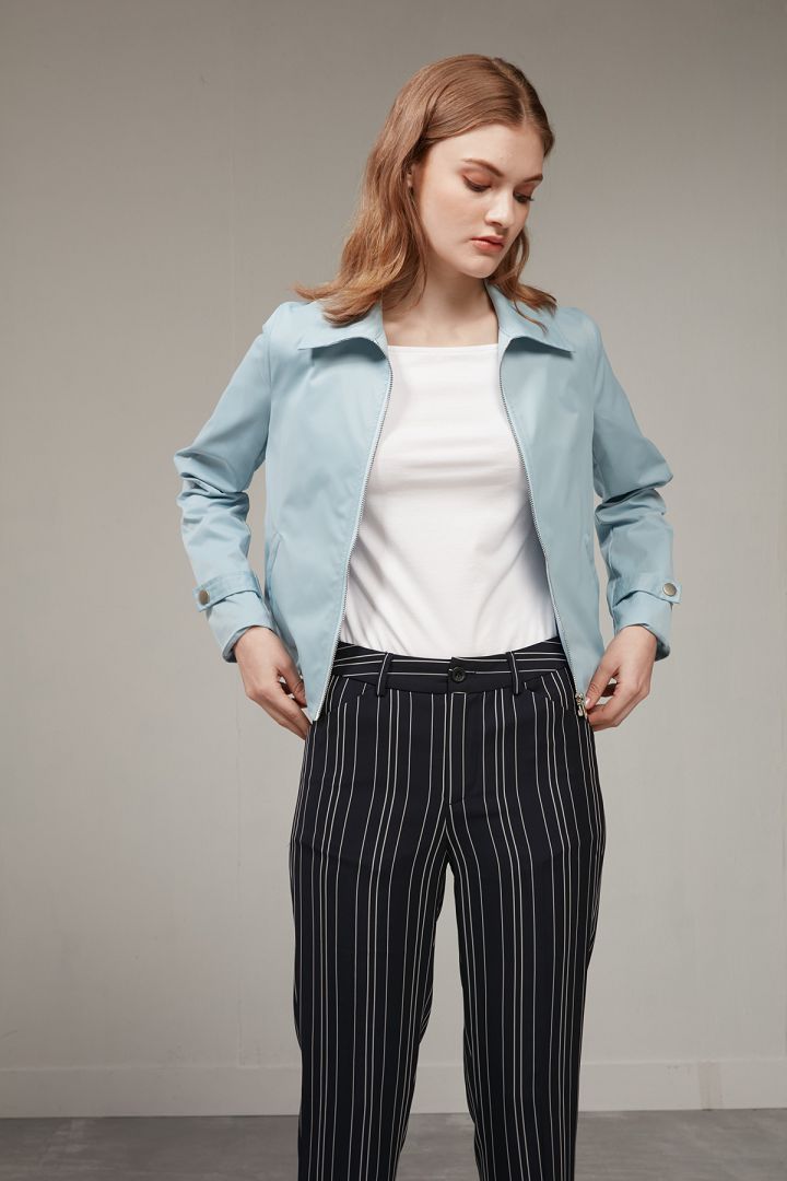 SST&C #Online Exclusive  Women'S Sky Blue Lightweight Zip Short Windbreaker | 8162003001  (Outlet)_2