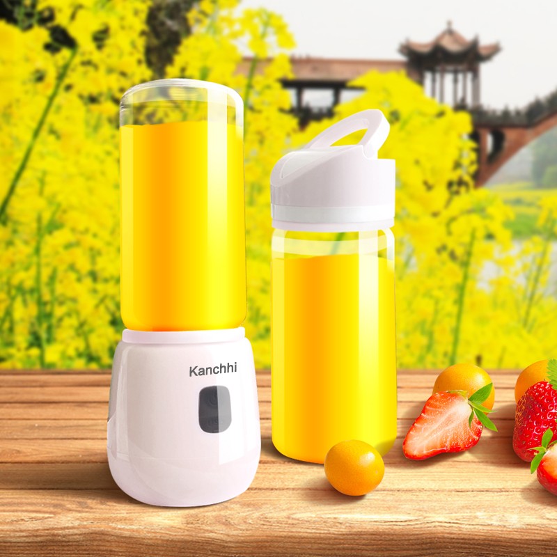 美國Kanchhi雙杯電動榨汁機420ml USB充電 便攜果汁機 隨行玻璃果汁杯 榨汁器【AF0402】《約翰家庭百貨