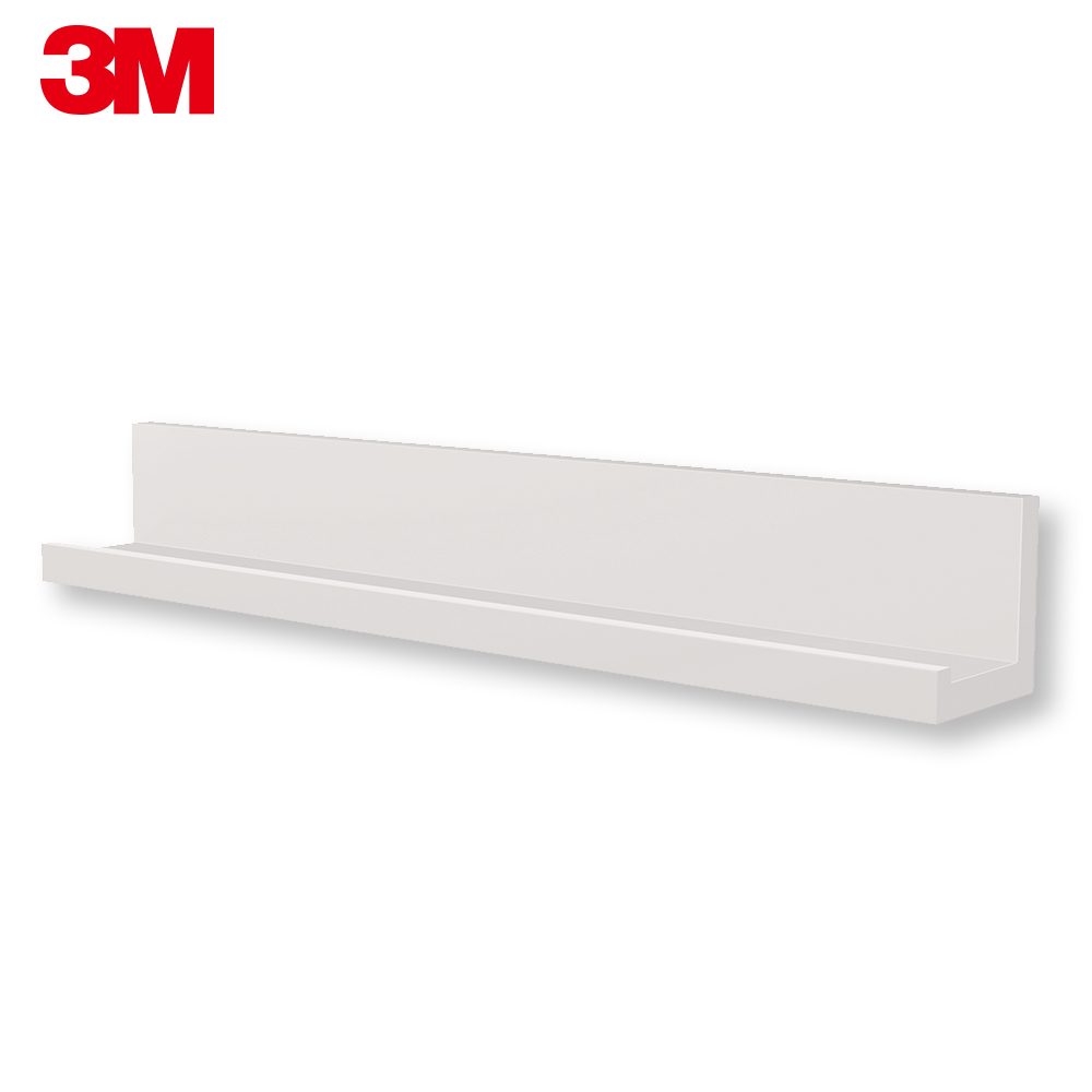 3M 無痕 LIFESTYLE系列-層板置物公仔收納掛架-長型層架-白色_2