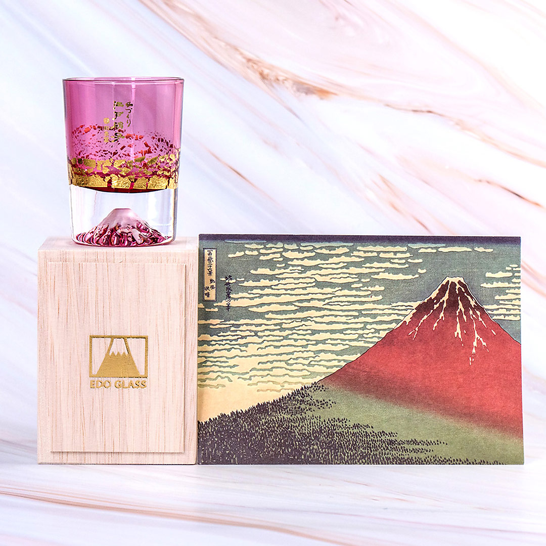 【任2件95折】現貨 田島硝子 金箔冷酒杯 富士山杯 櫻花粉色 赤金 玻璃杯 玻璃工藝 日本原裝 伴手禮推薦 TG20-016-1GP 熱賣中!_4