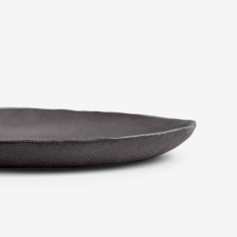 職人 素釉窯燒 18cm 陶瓷圓盤｜暖棕｜單品_2