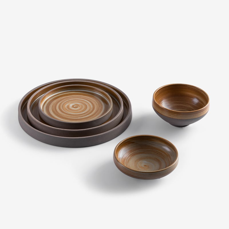 Swirl 11.5cm Underglaze Ceramic Bowl | Brown_4