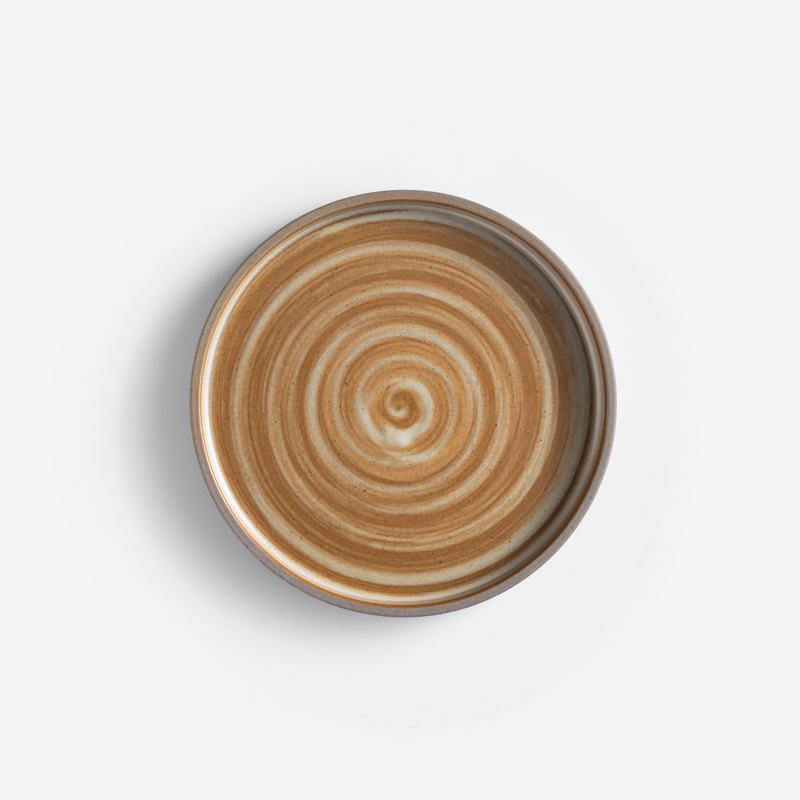 Swirl 15.5cm Underglaze Ceramic Plate | Brown_1