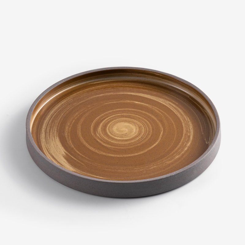 Swirl 23.5cm Underglaze Plate | Brown_0