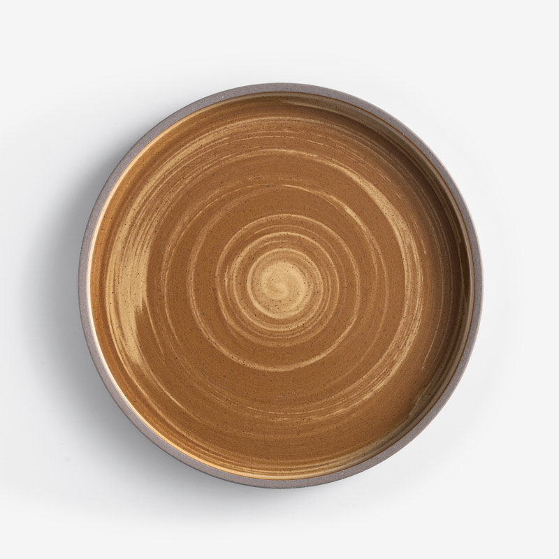 Swirl 23.5cm Underglaze Plate | Brown_1