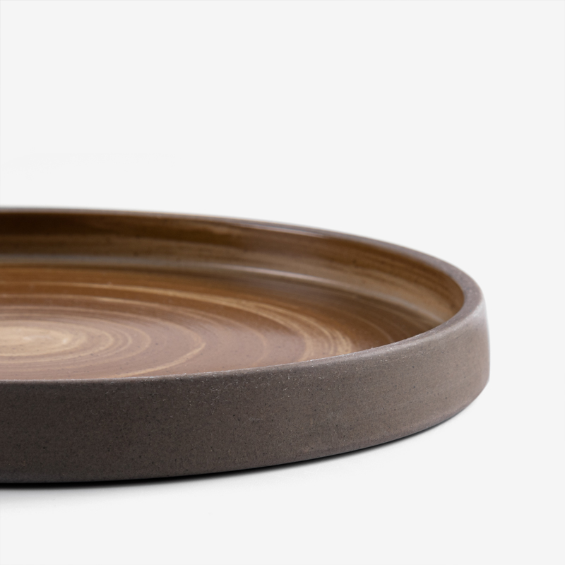 Swirl 23.5cm Underglaze Plate | Brown_3