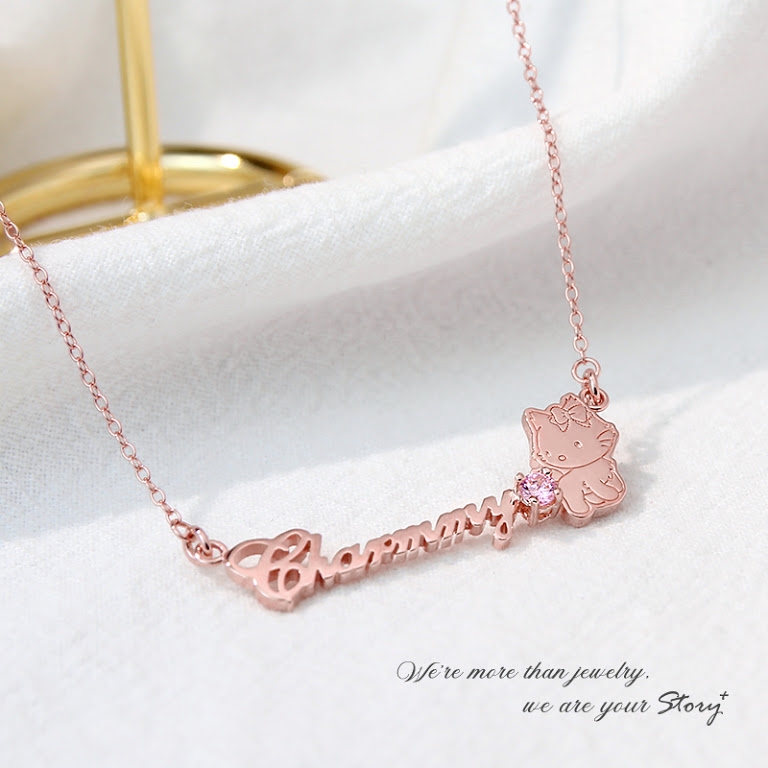 Charming for you系列-CharmmyKitty字母訂製純銀項鍊_4