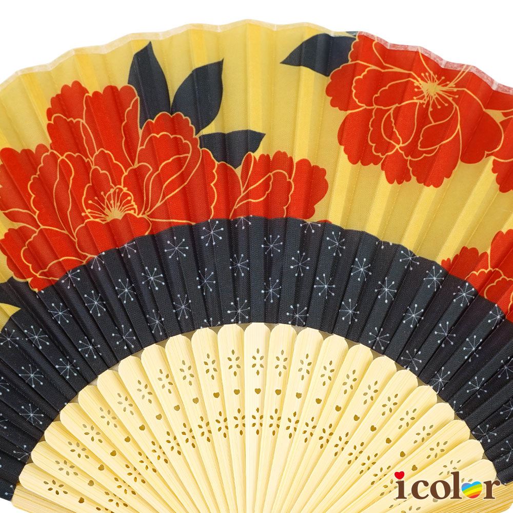 夏日21cm摺扇 和風花 I Color Shop