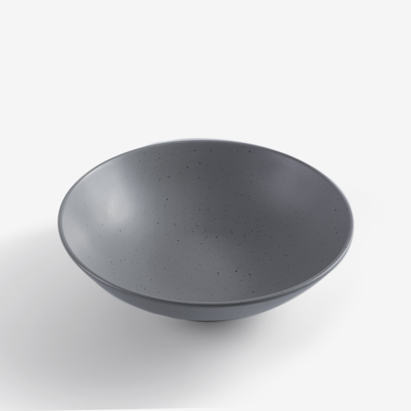 Matte 24cm Ceramic Round Plate | Gray_0