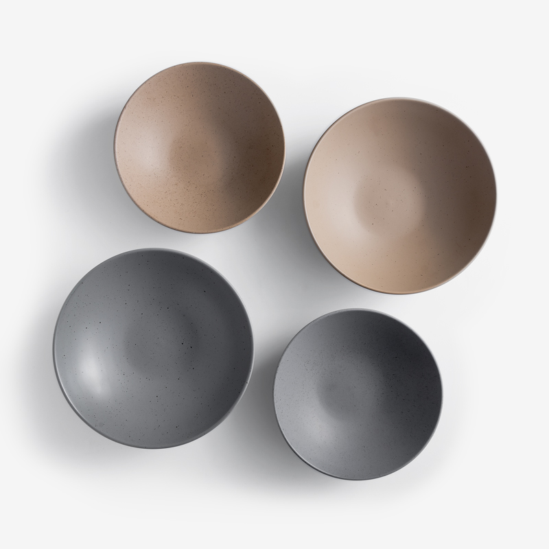 Matte 24cm Ceramic Round Plate | Gray_4