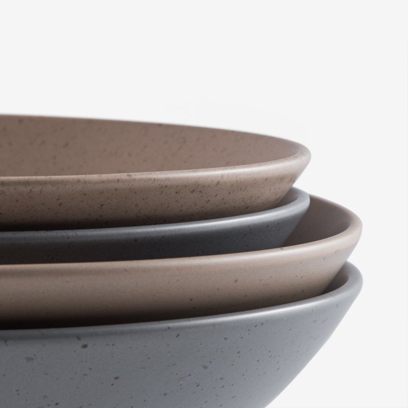 Matte 24cm Ceramic Round Plate | Gray_5