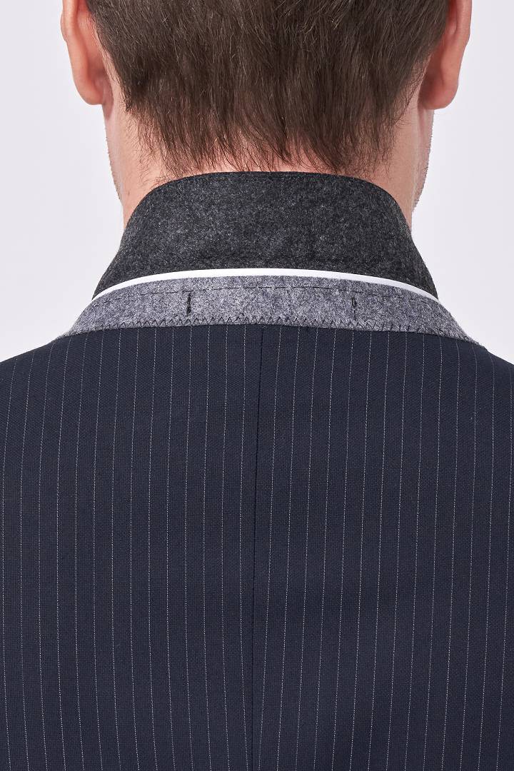 SST&C #Online Exclusive  Navy Striped Pattern Slim Fit Suit Jacket | 0112009003  (Outlet)_8