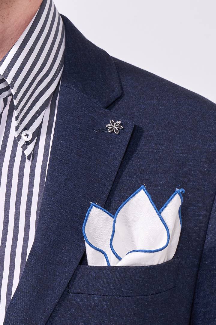 SST&C Denim Blue Knitted Slim Fit Suit Jacket | 0112009005  (Outlet)_6
