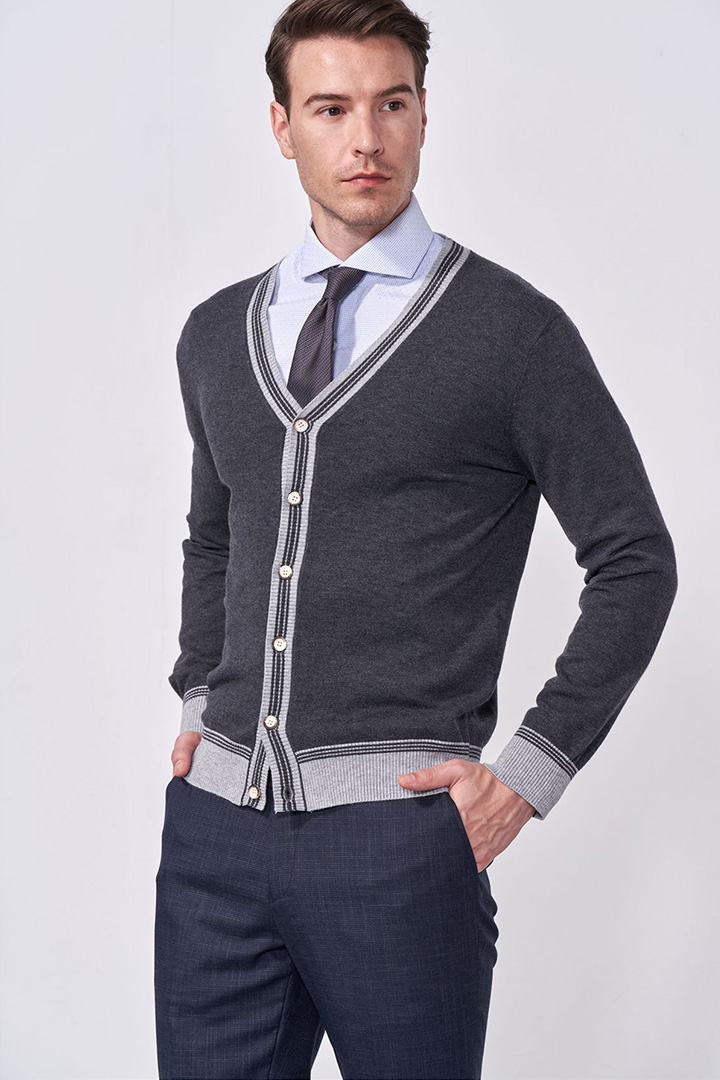 SST&C Gray Cardigan Sweater | 1112009004  (Outlet)_0