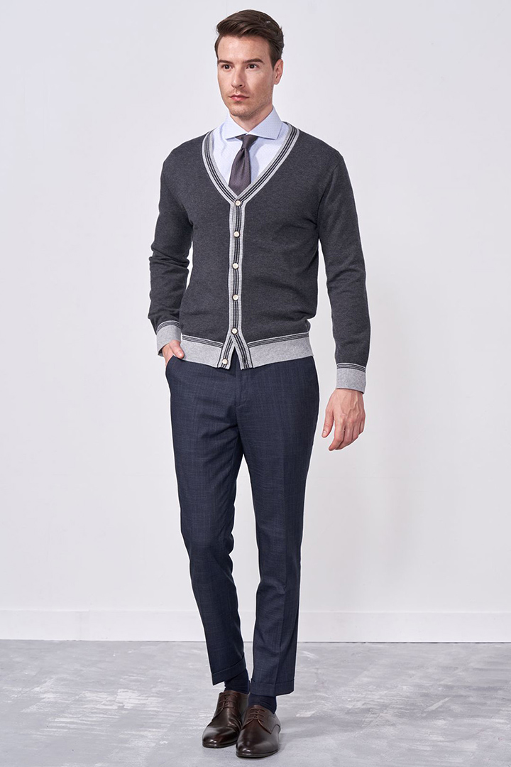 SST&C Gray Cardigan Sweater | 1112009004  (Outlet)_5