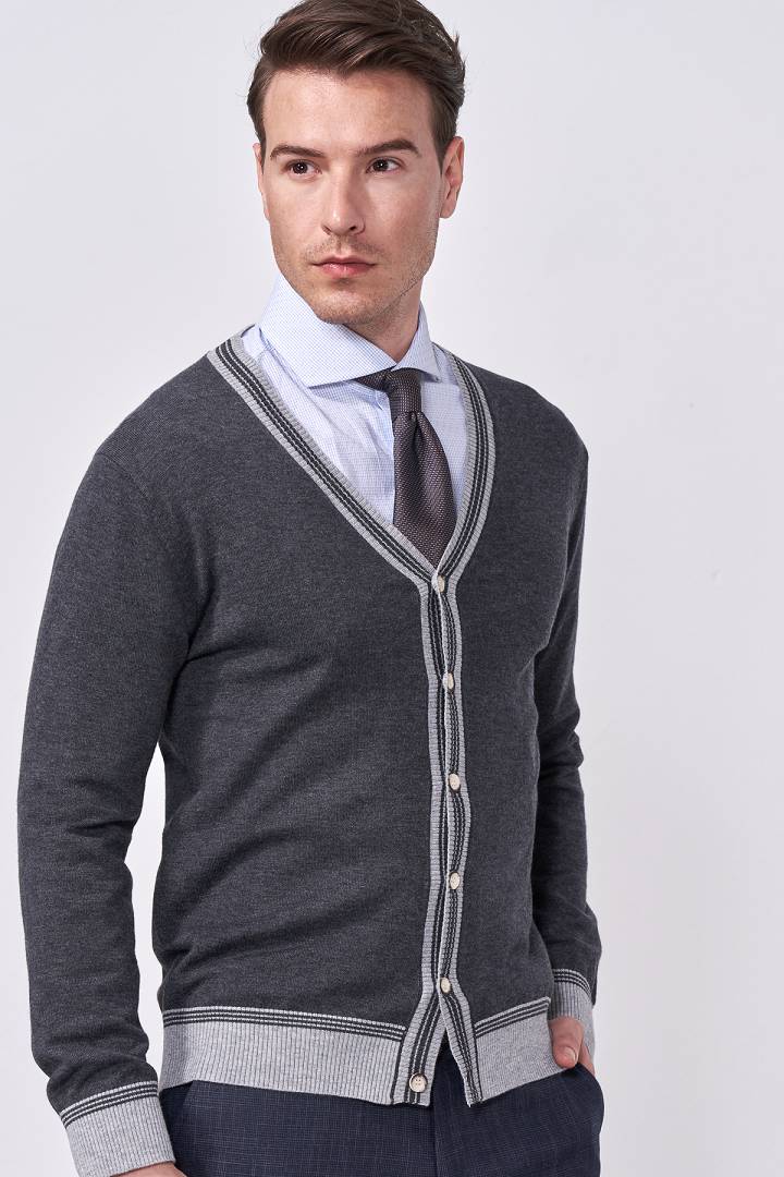 SST&C Gray Cardigan Sweater | 1112009004  (Outlet)_6
