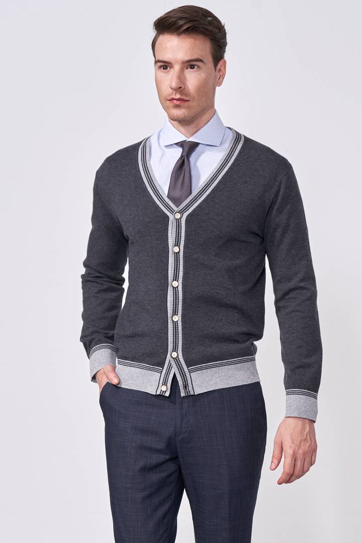 SST&C Gray Cardigan Sweater | 1112009004  (Outlet)_7