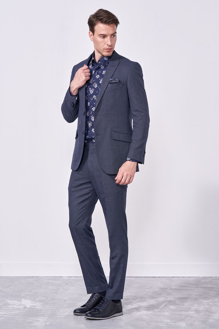 SST&C Denim Blue Slim Fit Suit Trousers | 0212009001  (Outlet)_2