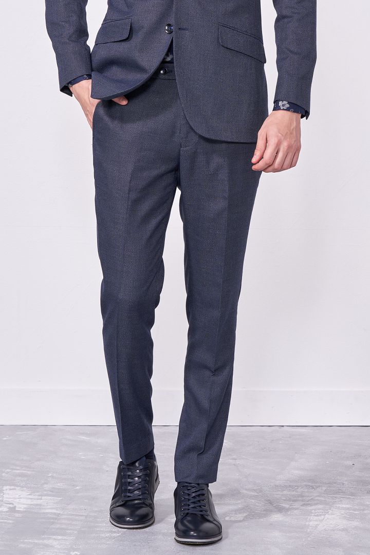 SST&C Denim Blue Slim Fit Suit Trousers | 0212009001  (Outlet)_3